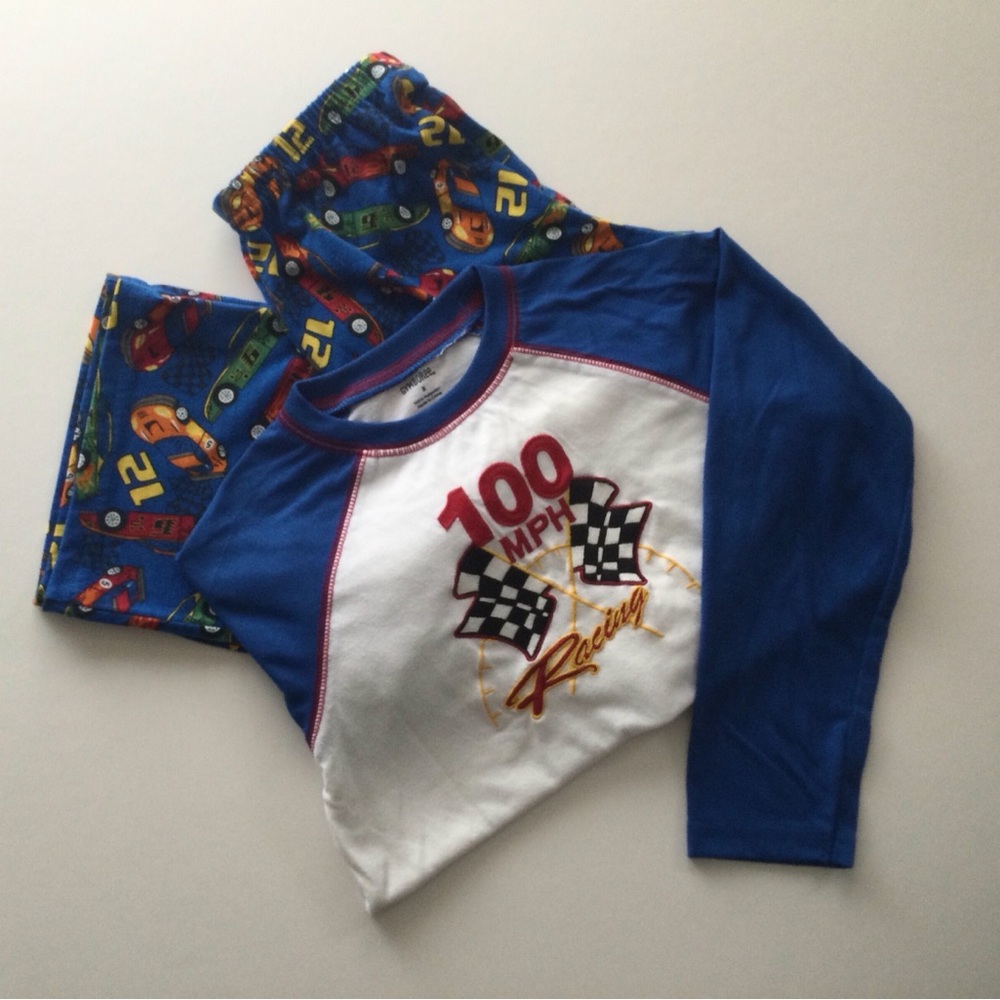 Gymboree Kids Racing Graphic Long-Sleeve Top - Blue & White